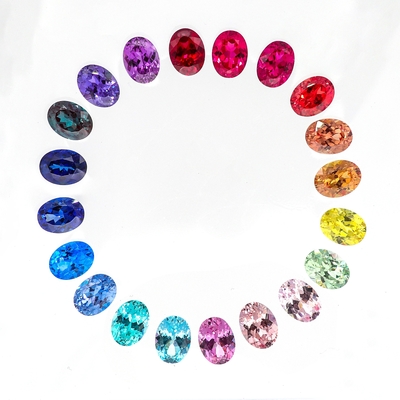 Berwarna 6*8mm Oval Cut Lab Diamond 22 Multi Color 1.5ct Sapphire Ruby Emerald Loose Gemstone