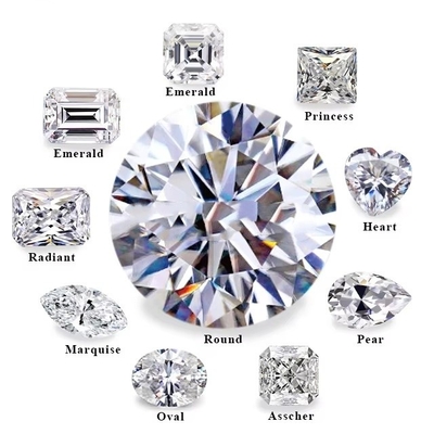 Round Vvs Loose Moissanite Bentuk dan Ukuran yang Dapat Dikustomisasi Warna Moissanite