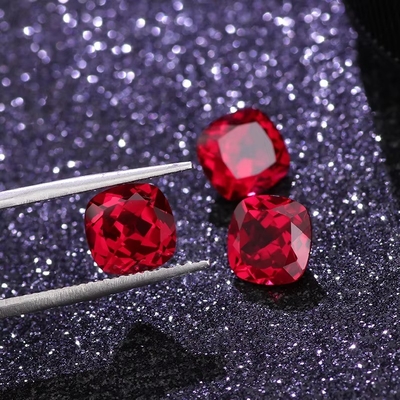 Sertifikat Pigion Blood Cushion Faceted Cut Tumbuh Bebas Ruby Batu permata Untuk cincin