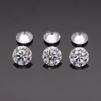 3A/5A Kubic Zirconia Batu Lolos Berpotongan Brilliant Bentuk Bulat Warna Putih 6mm 8mm Batu permata