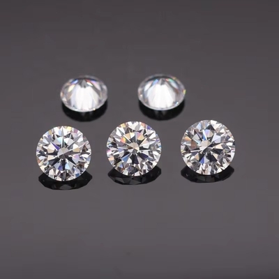 3A/5A Kubic Zirconia Batu Lolos Berpotongan Brilliant Bentuk Bulat Warna Putih 6mm 8mm Batu permata