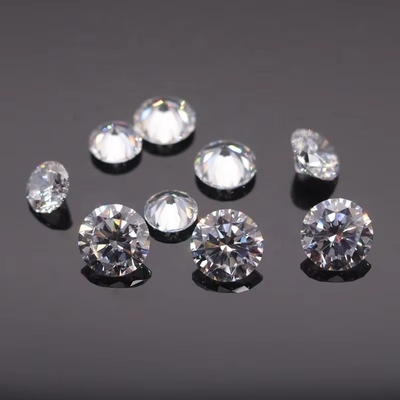 3A/5A Kubic Zirconia Batu Lolos Berpotongan Brilliant Bentuk Bulat Warna Putih 6mm 8mm Batu permata