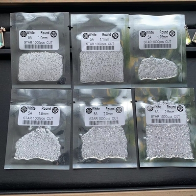 5A Kualitas 1000pcs/bag 1mm - 3.0mm Batu Permata Putih Kubic Zirconia Untuk Perhiasan