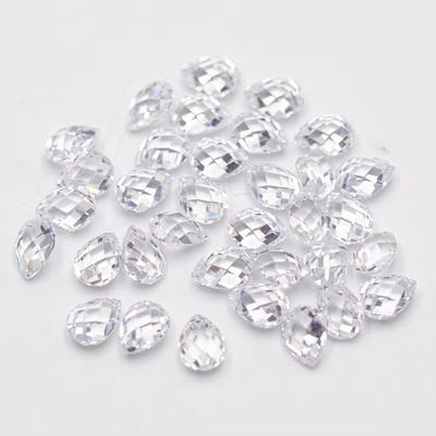 Pink Garnet Hijau Putih Oranye Biru Batu permata Bentuk Pear Penyu Ganda Berfacet Zirconia Kubik