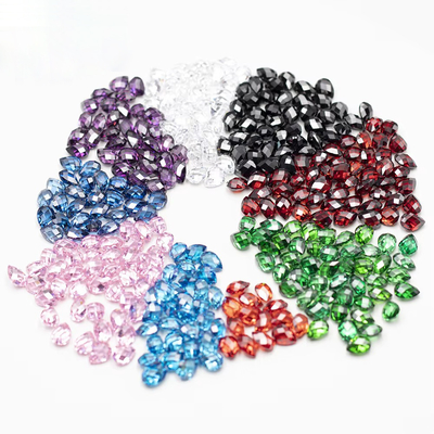 Pink Garnet Hijau Putih Oranye Biru Batu permata Bentuk Pear Penyu Ganda Berfacet Zirconia Kubik