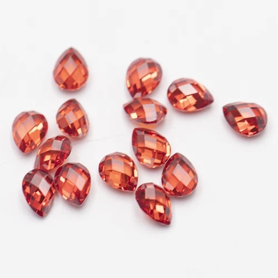 Pink Garnet Hijau Putih Oranye Biru Batu permata Bentuk Pear Penyu Ganda Berfacet Zirconia Kubik
