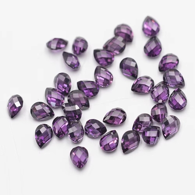 Pink Garnet Hijau Putih Oranye Biru Batu permata Bentuk Pear Penyu Ganda Berfacet Zirconia Kubik