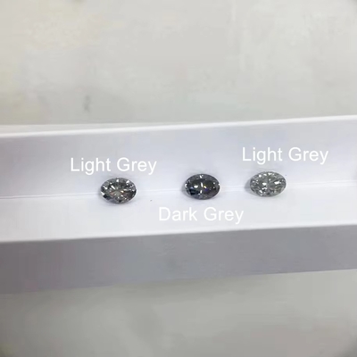 Grosir 0.5ct 1ct 2ct Gray Mossinate berlian Permata Gray Warna Oval Pear Potong longgar cincin pernikahan moissanite alami
