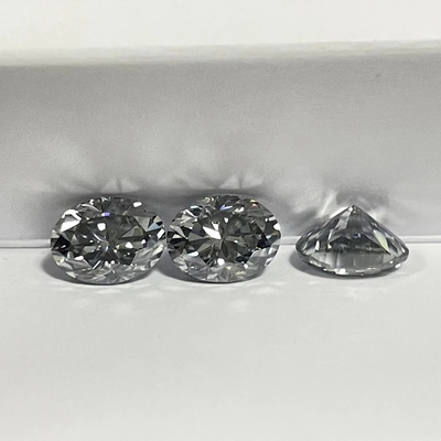 Grosir 0.5ct 1ct 2ct Gray Mossinate berlian Permata Gray Warna Oval Pear Potong longgar cincin pernikahan moissanite alami
