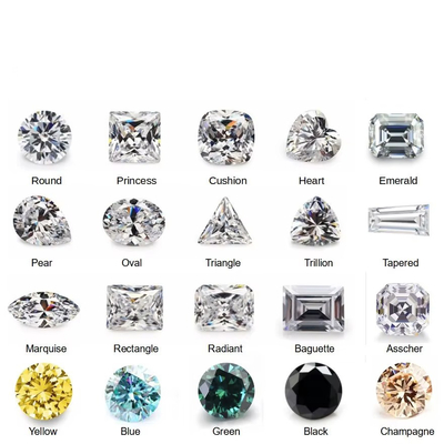 Grosir 0.5ct 1ct 2ct Gray Mossinate berlian Permata Gray Warna Oval Pear Potong longgar cincin pernikahan moissanite alami