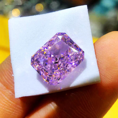 GRA Pink Mosanite Gem Radiant Cut VVS Loose Emerald Moissanite Diamond putri potong moissanite cincin pink moissanite