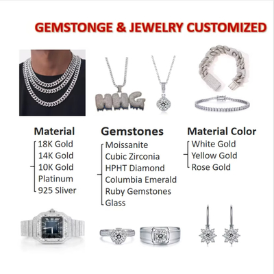 Grosir mossanite Pass Diamond Test GRA Batu D Warna Bentuk Bulat Berlian Lolos Moissanite Moissanite cincin cincin