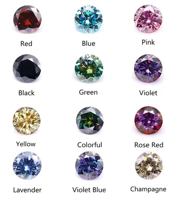 Produsen Grosir moissanite batu longgar Diamond Test GRA berlian bulat Moissanite batu longgar untuk pembuatan perhiasan