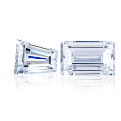 Moissanite solitaire ring Grosir Mossanite Gem Tapered Baguette Potong Charles VVS longgar Moissanite Berlian permata