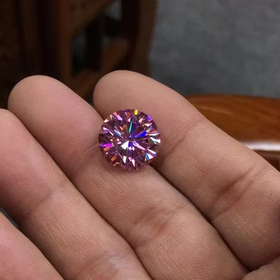 Laboratorium grosir dibuat putih kuning merah merah muda hitam biru berlian bulat brilian potong longgar moissanite untuk Perhiasan