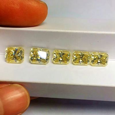 Moissanite Kuning Gem Radiant Cut GRA VVS Lolos Moissanite Berlian Untuk Emas Cincin