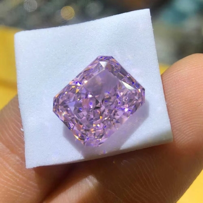 Moissanite Kuning Gem Radiant Cut GRA VVS Lolos Moissanite Berlian Untuk Emas Cincin