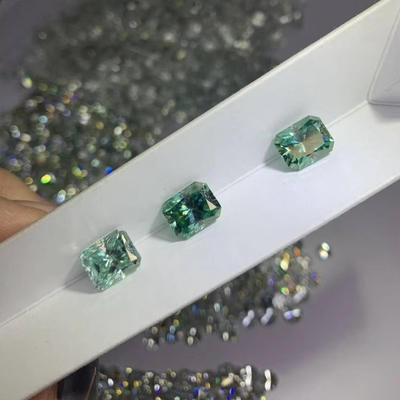 Moissanite Kuning Gem Radiant Cut GRA VVS Lolos Moissanite Berlian Untuk Emas Cincin