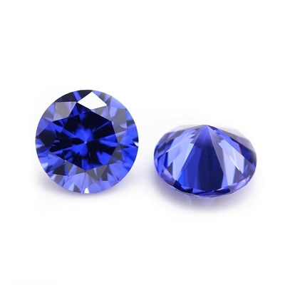 Grosir 3A Warna CZ Batu Bulat Potongan 3.0mm-9.0mm Kubik Lolos Moissanite Berlian Untuk Perhiasan Perak
