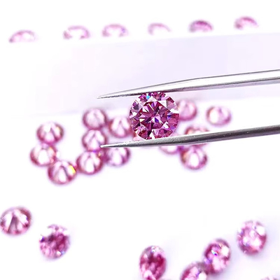 Sertifikat GRA Warna Pink 3mm hingga 12mm Moissanite Berlian VVS1 Bulat Berlian Potong Lolos Batu Moissanite