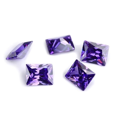 Pabrik Grosir Batu permata Warna Moissanite persegi panjang 3A 5A Bebas Kubik Zirconia Batu 4ct Untuk Moissanite Ring
