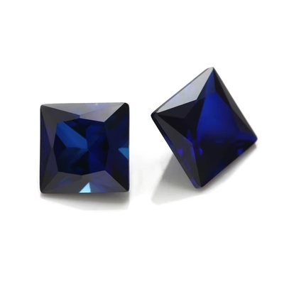 Permata Sintetis 34# Sapphire Square 1.5x1.5mm-10x10mm Corundum Permata longgar untuk cincin vvs moissanite custom pendant