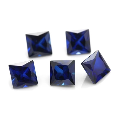 Permata Sintetis 34# Sapphire Square 1.5x1.5mm-10x10mm Corundum Permata longgar untuk cincin vvs moissanite custom pendant