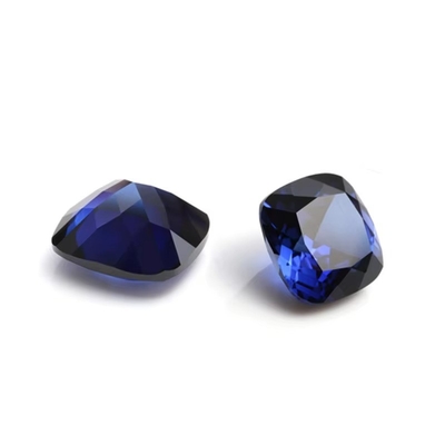 Unik Moissanite sintetis Sapphire Stone Cushion Cut 34# Biru Corundum Lolos Batu permata Untuk pembuatan perhiasan