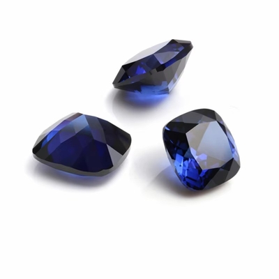 Unik Moissanite sintetis Sapphire Stone Cushion Cut 34# Biru Corundum Lolos Batu permata Untuk pembuatan perhiasan