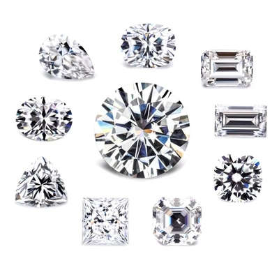 Sertifikat GRA pemotongan Moissanite Putih Diamond Princess Oval Pear Asscher Radiant Emerald pemotongan longgar moissanite batu VVS