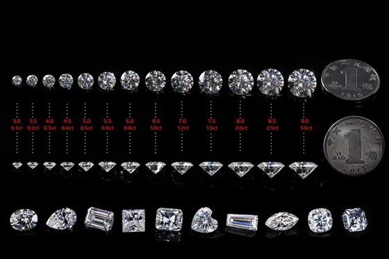 Sertifikat GRA pemotongan Moissanite Putih Diamond Princess Oval Pear Asscher Radiant Emerald pemotongan longgar moissanite batu VVS
