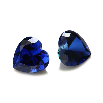 Batu permata longgar Batu permata hati potong 3x3mm sampai 10x10mm 33# 34# Blue Sapphire Batu sintetis