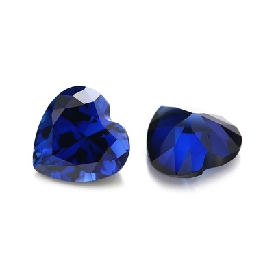 Batu permata longgar Batu permata hati potong 3x3mm sampai 10x10mm 33# 34# Blue Sapphire Batu sintetis