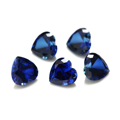 Batu permata longgar Batu permata hati potong 3x3mm sampai 10x10mm 33# 34# Blue Sapphire Batu sintetis