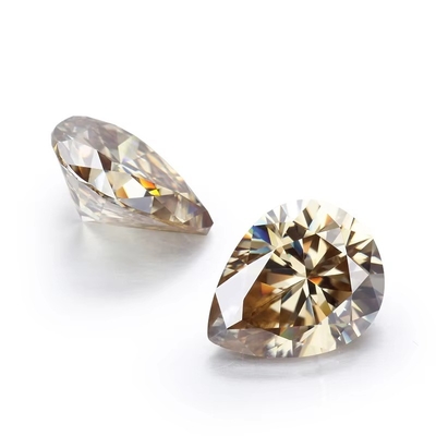 Synthetic Corundum Moissanite Diamond Light Yellow Champagne Pear Loose Moissanite Stones untuk cincin