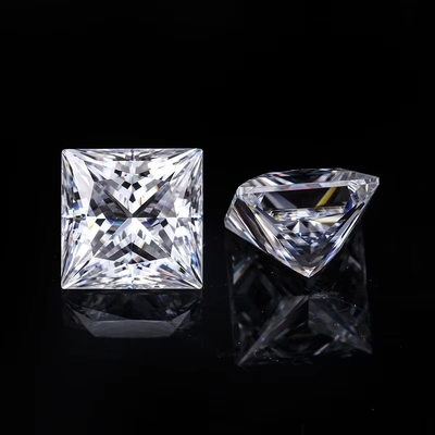 Princess Cut Loose GRA Moissanite Berlian D VVS1 Bentuk persegi Moissanite