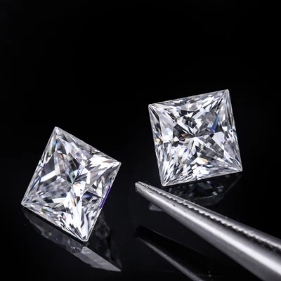 Princess Cut Loose GRA Moissanite Berlian D VVS1 Bentuk persegi Moissanite