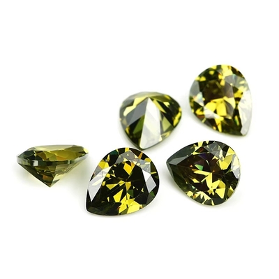 cincin pertunangan moissanite vintage Batu permata longgar berbagai warna Bentuk Pear 6x4mm Zirconia Kubik Sintetis