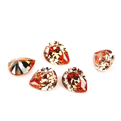 cincin pertunangan moissanite vintage Batu permata longgar berbagai warna Bentuk Pear 6x4mm Zirconia Kubik Sintetis