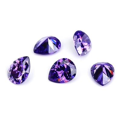 cincin pertunangan moissanite vintage Batu permata longgar berbagai warna Bentuk Pear 6x4mm Zirconia Kubik Sintetis