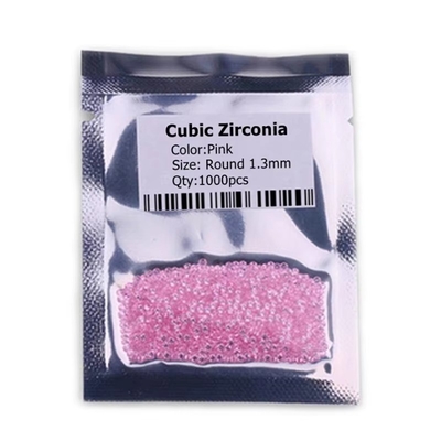 3A Kualitas Warna Pink Grosir Batu permata longgar Bentuk Bulat 2mm 3mm Sintetis Kubic Zirconia Custom Moissanite untuk Pendant