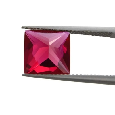 Princess Square Cut Synthetic Ruby 5# Corundum Loose Gemstone Moissanite Untuk Cincin Pertunangan