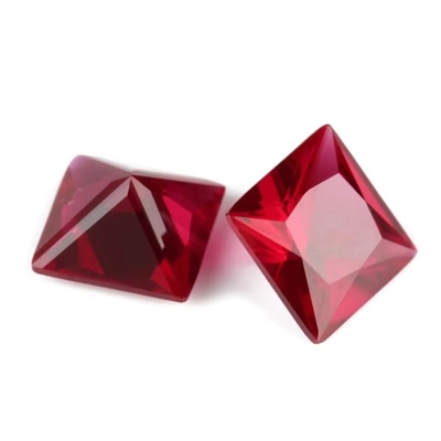 Princess Square Cut Synthetic Ruby 5# Corundum Loose Gemstone Moissanite Untuk Cincin Pertunangan