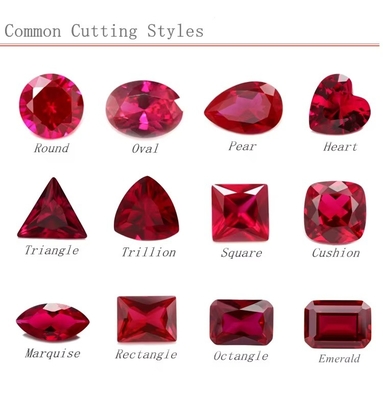 Princess Square Cut Synthetic Ruby 5# Corundum Loose Gemstone Moissanite Untuk Cincin Pertunangan