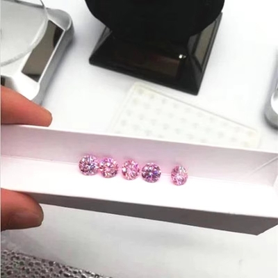 Pabrik Grosir Pink Moissanite Diamond Round Brilliant Cut 3.0mm-12.0mm VVS1 Batu moissanite longgar 4 karat cincin
