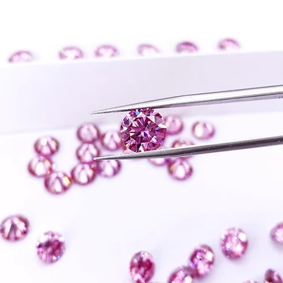 Pabrik Grosir Pink Moissanite Diamond Round Brilliant Cut 3.0mm-12.0mm VVS1 Batu moissanite longgar 4 karat cincin