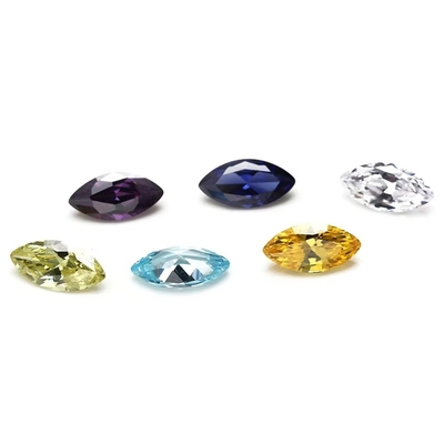 30 Warna CZ Batu Marquise Potong 3x1.5mm Zirconia Kubik Sintetis untuk pembuatan perhiasan