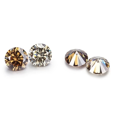 Sertifikat GRA 1ct Round Cut 6.5mm VVS1 Loose Moissanite Diamond in White Pink Yellow Champagne Blue Green untuk Perhiasan