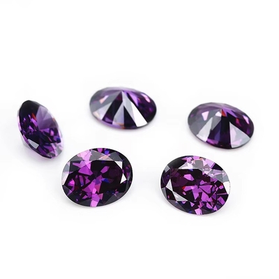 8x6mm Batu permata longgar Eropa Mesin Potong Amethyst Warna Bentuk Oval Sintetis Kubik Zirconia Hitam