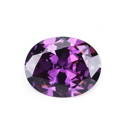 8x6mm Batu permata longgar Eropa Mesin Potong Amethyst Warna Bentuk Oval Sintetis Kubik Zirconia Hitam